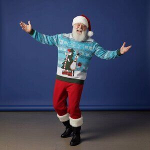 Ellen Show Christmas Sweater With Reindeer & Tree Holiday Ugly Sweater XL NWT